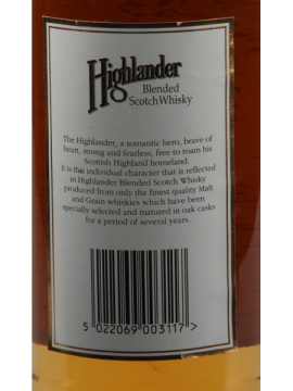 Highlander Scotch Whisky