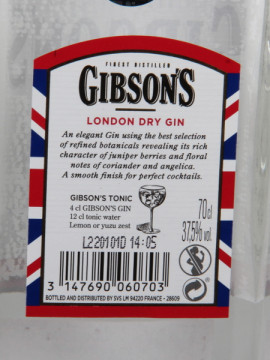 Gin Gibson's 0.70 37.5 º