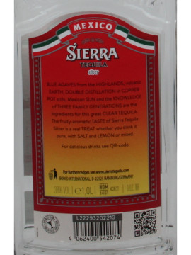 Tequila Sierra Silver 1 Lº