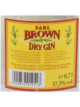 Gin Earl Brown Dry 0.70 X 37,5º.